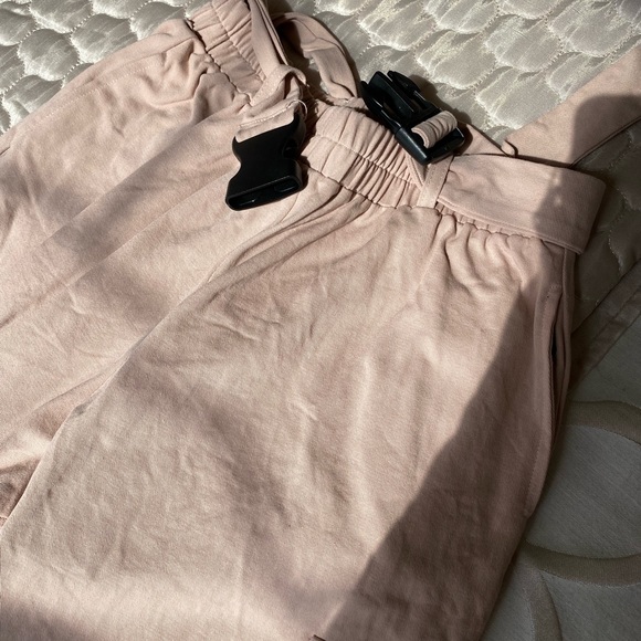 Belted Cream/Light Pink Cargos with bucket belt - Picture 5 of 5